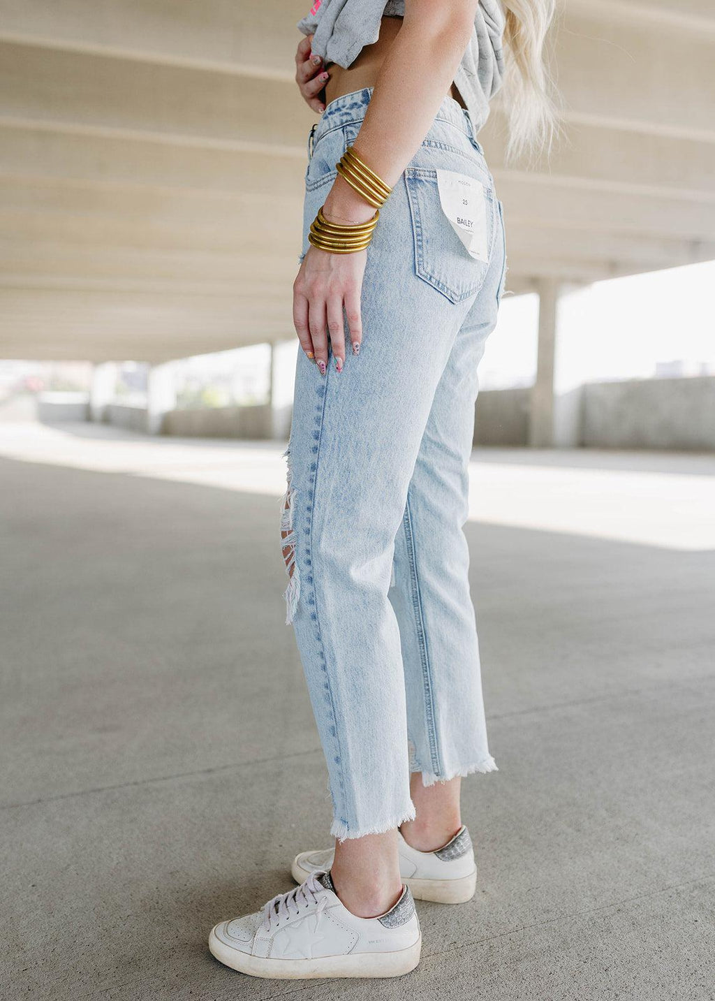 threaded boyfriend jeans