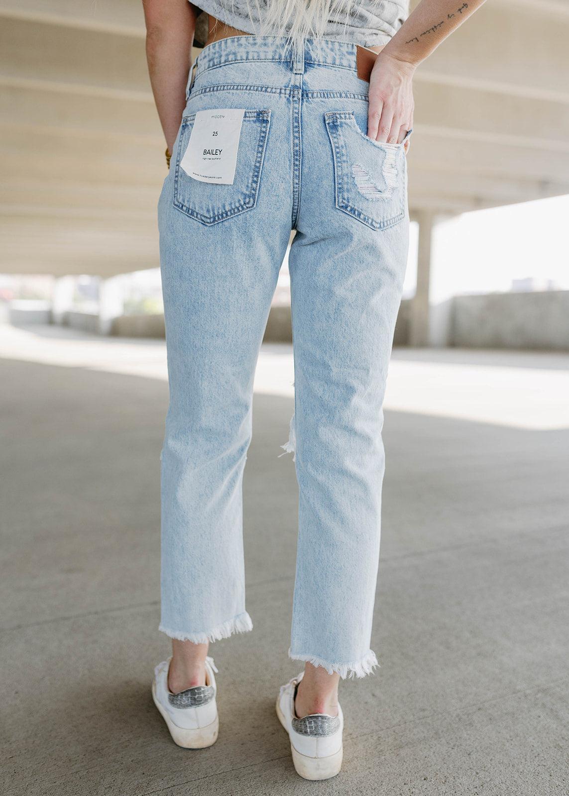 threaded boyfriend jeans