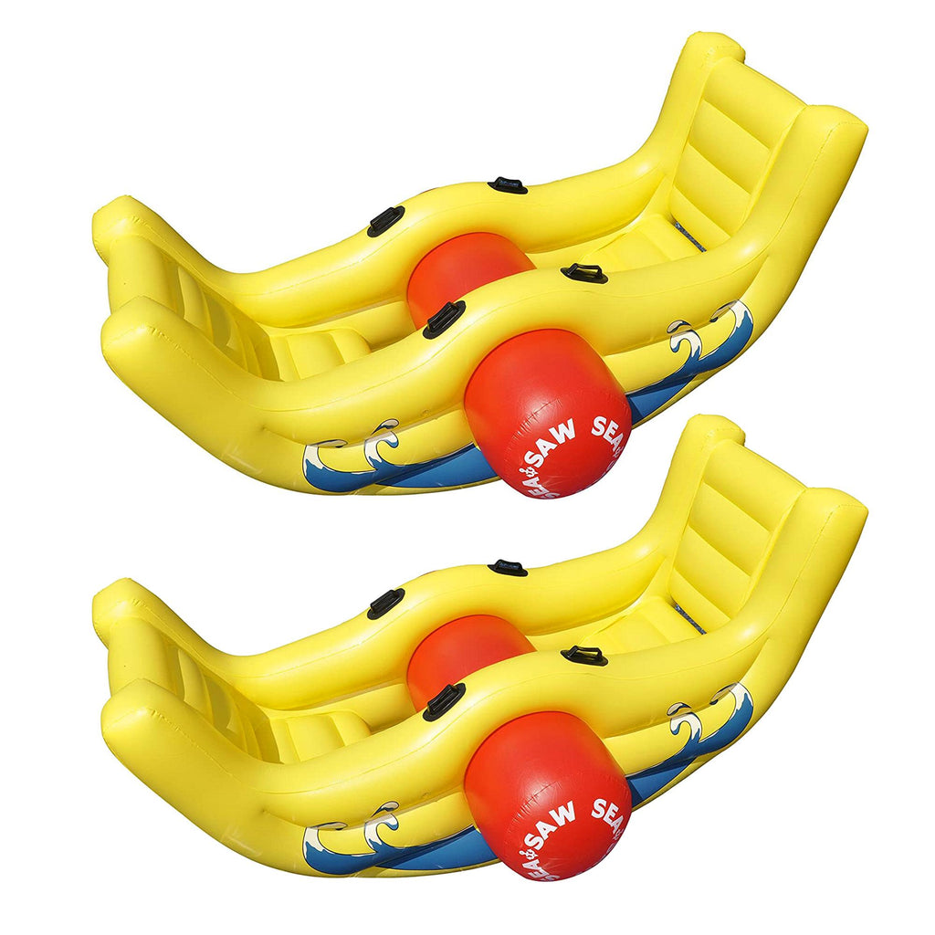 Swimline 9058 Giant Inflatable Sea-Saw Water Rocker 2 Person Swimming Pool Float with Built-In Handles for Kids and Adults,