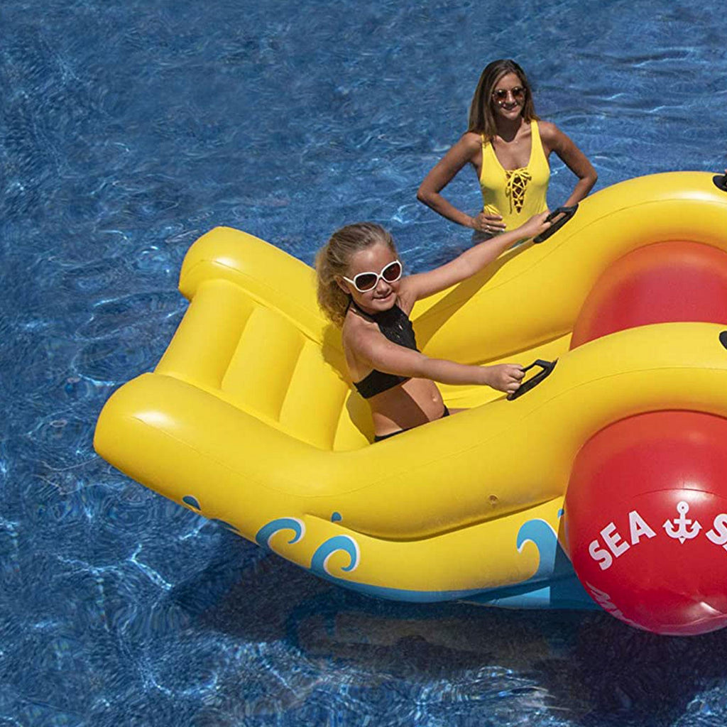 Swimline 9058 Giant Inflatable Sea-Saw Water Rocker 2 Person Swimming Pool Float with Built-In Handles for Kids and Adults,