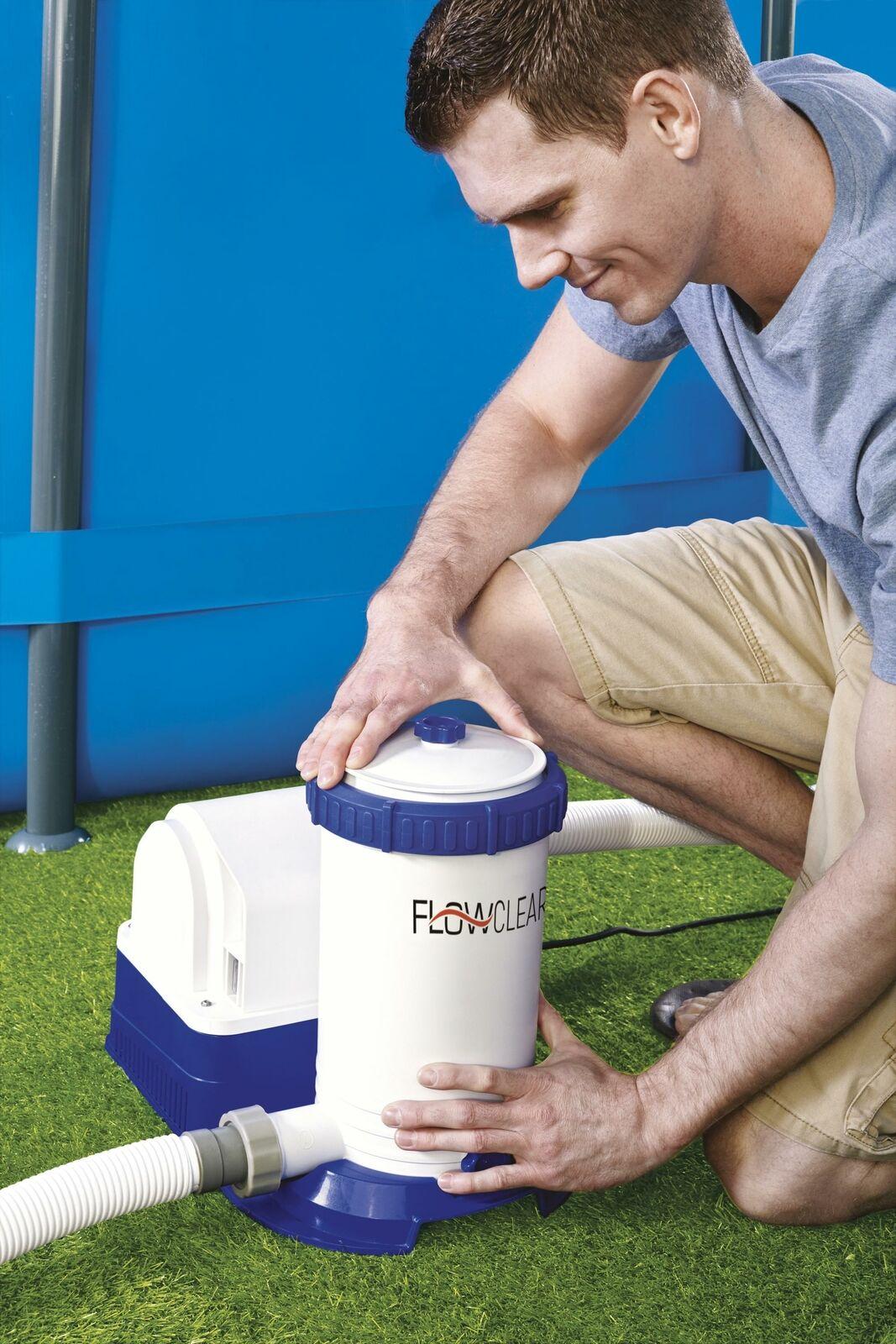 bestway 2500gph filter pump cartridge for above ground swimming pools 58392e usa
