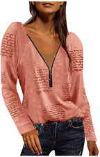 Womens Tops Trendy Women Sexy Zipper Starts Print V Neck Tops Plus Size Blouses Fashion Letter Print T Shirt