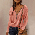 Womens Tops Trendy Women Sexy Zipper Starts Print V Neck Tops Plus Size Blouses Fashion Letter Print T Shirt