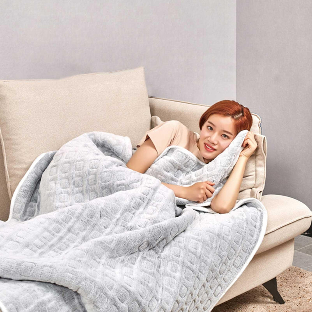 Electric Heated Blanket, 50 x 60 inches Heated Throw Blanket with 3 Heating Levels, Washable Flannel Heating Pad, Soft Electric Heating Pad, Suitable for Home and Office