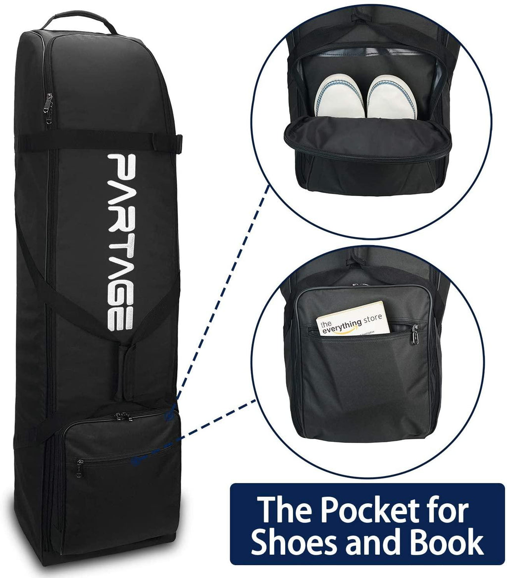 Golf Travel Bag, Golf Travel Case for Airlines, 600D Heavy Duty Oxford -Black