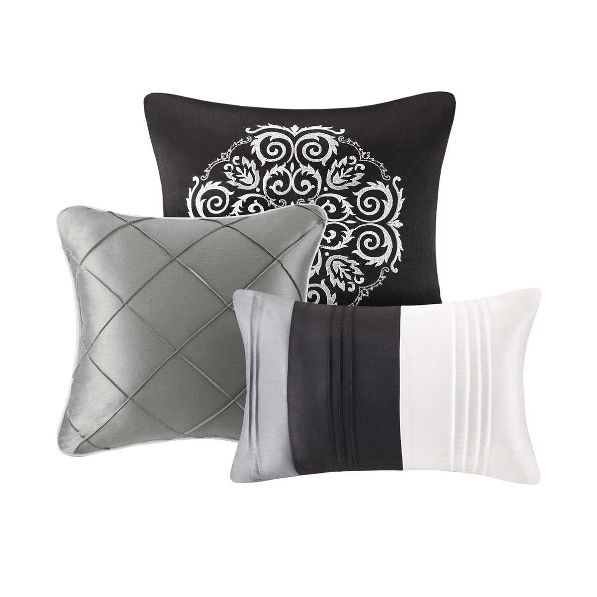Gracie Mills Blaire 7 Piece Comforter Set, California King, Grey - MP10-950