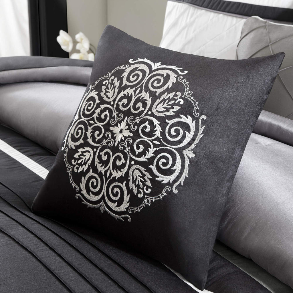 Gracie Mills Blaire 7 Piece Comforter Set, California King, Grey - MP10-950