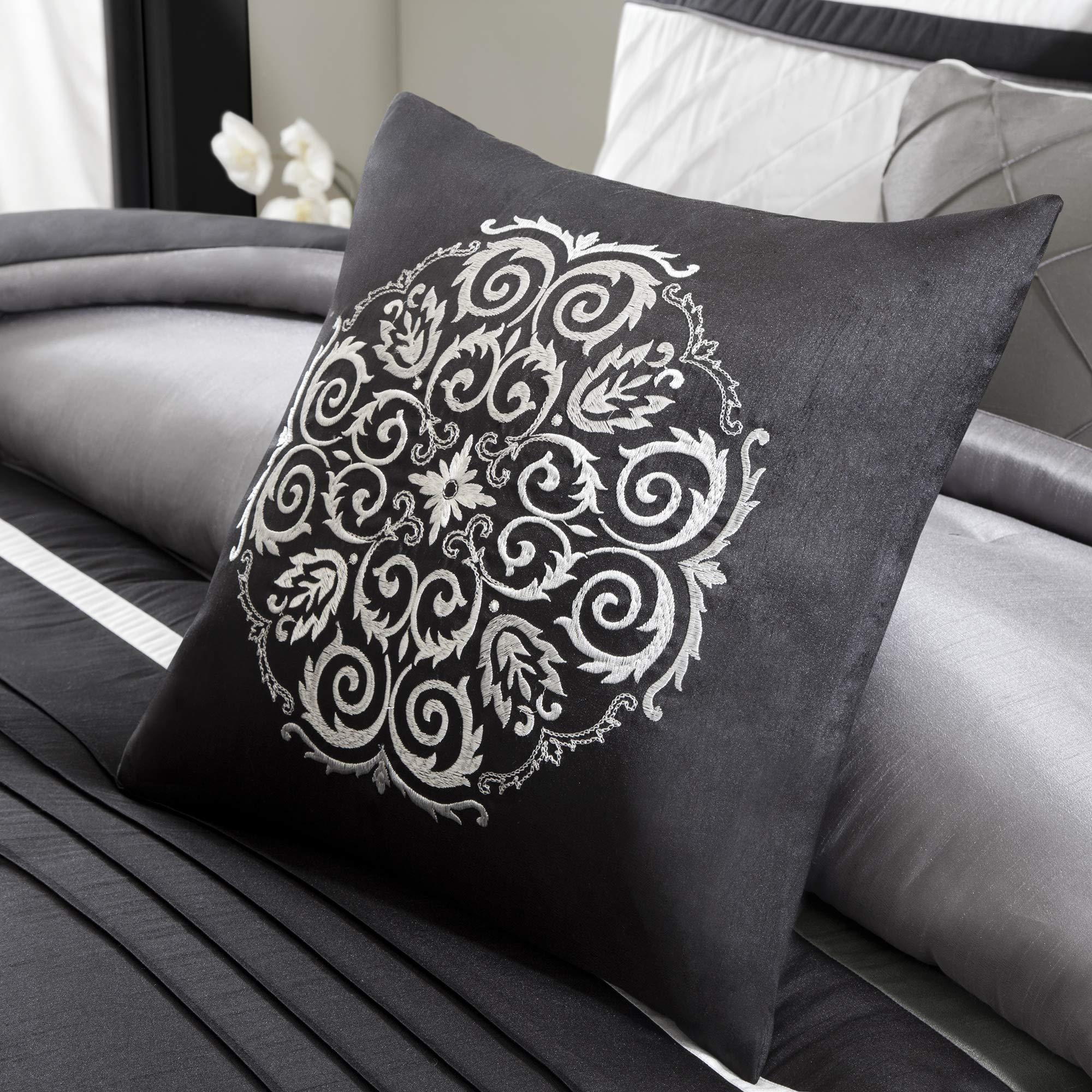 Gracie Mills Blaire 7 Piece Comforter Set, California King, Grey - MP10-950