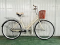 Beach Cruiser Bikes 26 inch Classic Retro Bicycles for Women Comfortable Commuter Bike for Leisure Picnics&amp;Shopping,Road Bike,Women's Seaside Travel Bicycle with Baskets&amp;Rear Racks