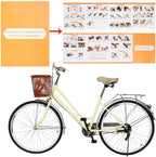 Beach Cruiser Bikes 26 inch Classic Retro Bicycles for Women Comfortable Commuter Bike for Leisure Picnics&amp;Shopping,Road Bike,Women's Seaside Travel Bicycle with Baskets&amp;Rear Racks