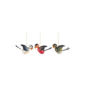 Set of 6 Red, Orange, and Blue Assorted Birds Dregeno Ornaments, 2.25"
