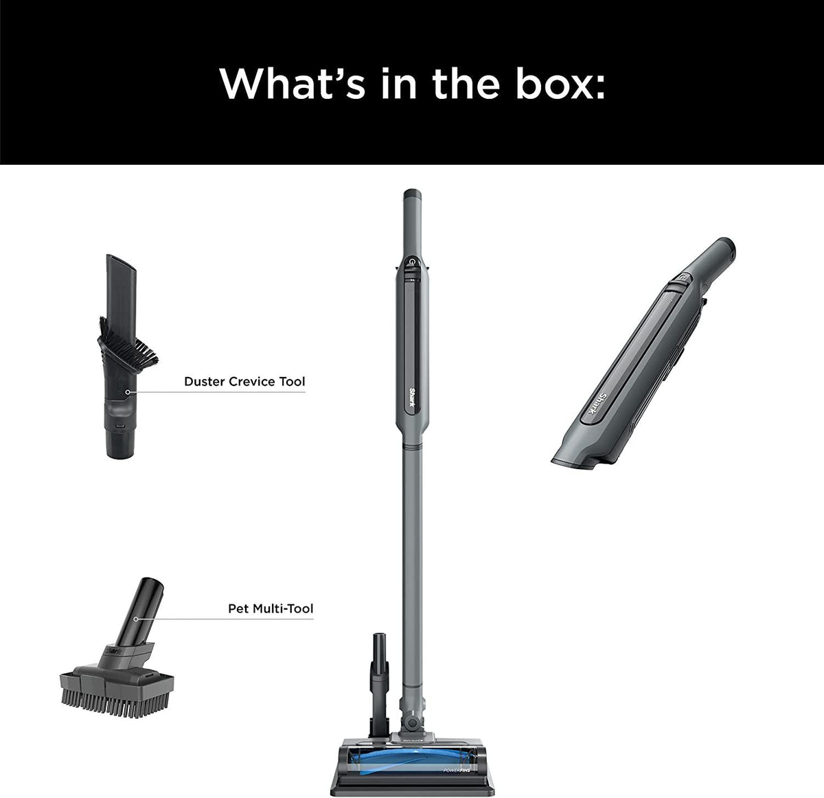 Shark WS642 WANDVAC System Pet 3-in-1 Ultra-Lightweight Powerful Cordless Stick &amp; Handheld Vacuum Combo with Charging Dock, Duster Crevice Tool &amp; Pet Multi-Tool, Grey
