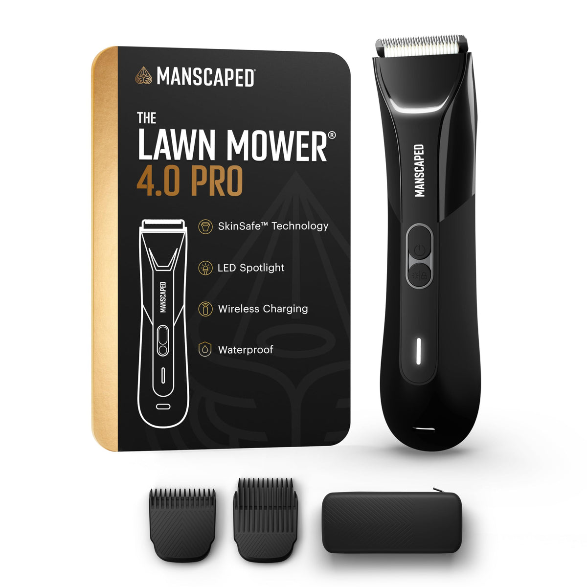 Lawn Mower4.0 PRO - Groin &amp; Body Hair Trimmer, Updated SkinSafeTrimmer Blade, Waterproof Wet/Dry Groomer, USB-C &amp; Wireless Charging Compatible, Men’s Ball Shaver with Travel Lock