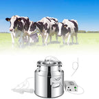 huidazhou milking supplies with stainless steel bucket for goats, electric pulsation milking machine, vacuum pump milker for farm milking supplies for cows cattle or sheep, 5l