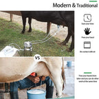 hxglpsng milking machine kit for sheep, 14l portable electric milker milking machine, automatic portable livestock milking equipment, adjustable vacuum pump food silicone grade hose