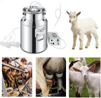 huidazhou milking supplies with stainless steel bucket for goats, electric pulsation milking machine, vacuum pump milker for farm milking supplies for cows cattle or sheep, 5l