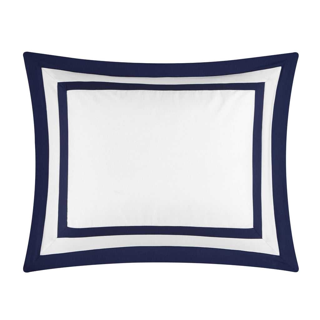 Chic Home Hortense Comforter And Quilt Set Hotel Collection  Fish Scale Pattern Bed In A Bag Navy, Twin - Twin