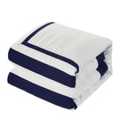 Chic Home Hortense Comforter And Quilt Set Hotel Collection  Fish Scale Pattern Bed In A Bag Navy, Twin - Twin