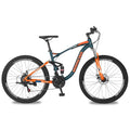 Lilypelle Mountain Bike Youth/Adult,27.5 Inch 21 Speed Double Disc Brake Dual Full Suspension Aluminum Farm Bikes,Green
