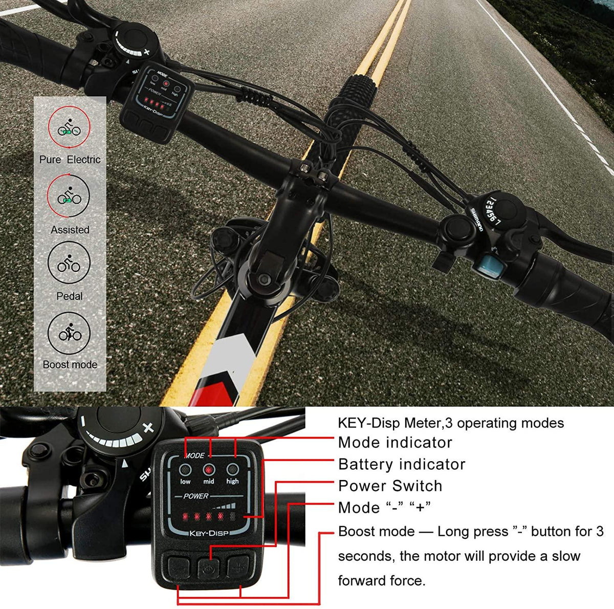 Vivi 500W/350W Electric Bike, Adult Electric Bikes 26" Mountain Bike Bicycle with 21-Speed Gears/Removable 48V/12.5Ah/36V/8Ah Battery/4 Modes/2 Mudguards