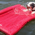 The Better Options Company Red Lazy Dog Pool Lounger and Lake Raft Floating River Swim Mat for Big Dogs Up to 110 Pounds, Large