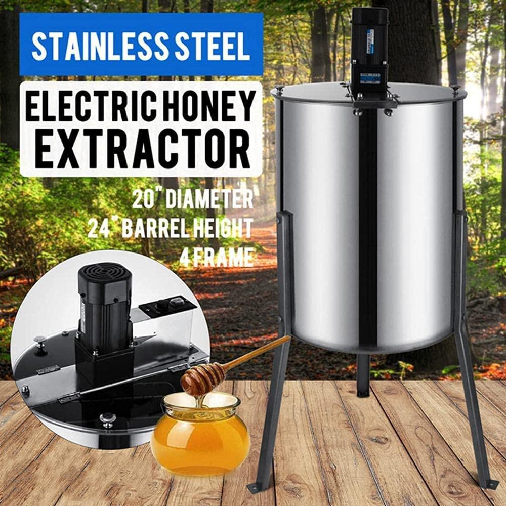 kjbzlxj stainless steel honey spinner 4 frame honeycomb rotary separator with removable support legs transparent cover beekeeping equipment
