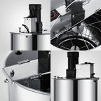 kjbzlxj stainless steel honey spinner 4 frame honeycomb rotary separator with removable support legs transparent cover beekeeping equipment
