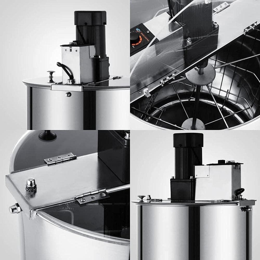 kjbzlxj stainless steel honey spinner 4 frame honeycomb rotary separator with removable support legs transparent cover beekeeping equipment