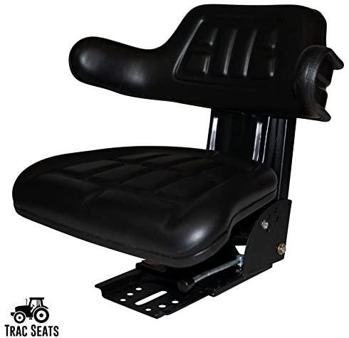 trac seats black brand waffle style universal tractor suspension seat with tilt fits ford/new holland 2n, 8n, 9n, naa, jubilee (same day  - delivers in 1-4 business days)