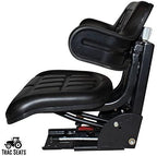 trac seats black brand waffle style universal tractor suspension seat with tilt fits ford/new holland 2n, 8n, 9n, naa, jubilee (same day  - delivers in 1-4 business days)