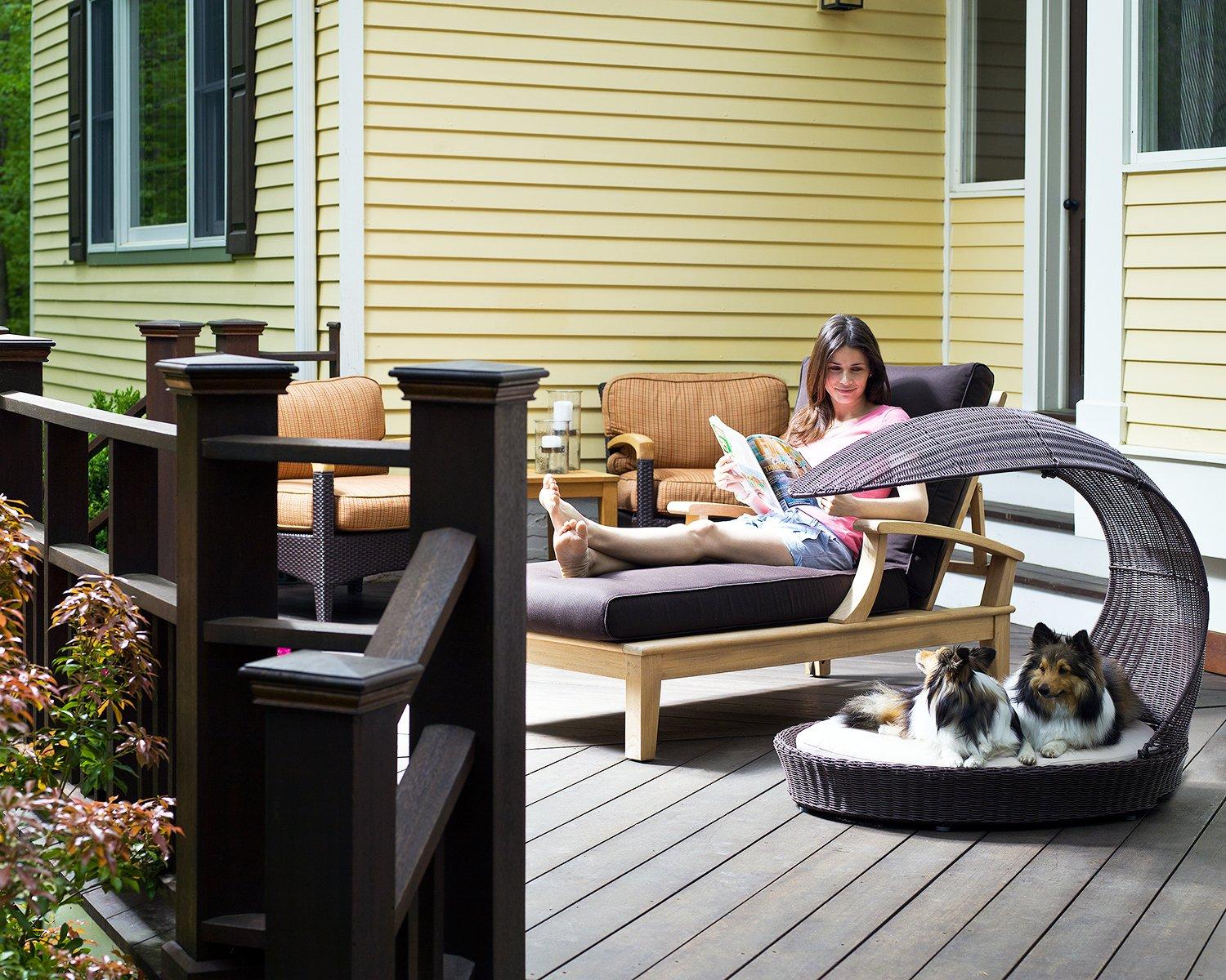 Outdoor Dog Chaise Bed n Espresso