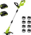 12" Cordless String Trimmer with 2 2.0Ah Battery and Charger, Electric Weed Wacker, Weed Eater Battery Powered, 20V Lawn Mower Lawn Edger, Auto Line Feed Grass Cutter Lightweight Garden Tools for Yard