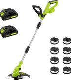 12" Cordless String Trimmer with 2 2.0Ah Battery and Charger, Electric Weed Wacker, Weed Eater Battery Powered, 20V Lawn Mower Lawn Edger, Auto Line Feed Grass Cutter Lightweight Garden Tools for Yard
