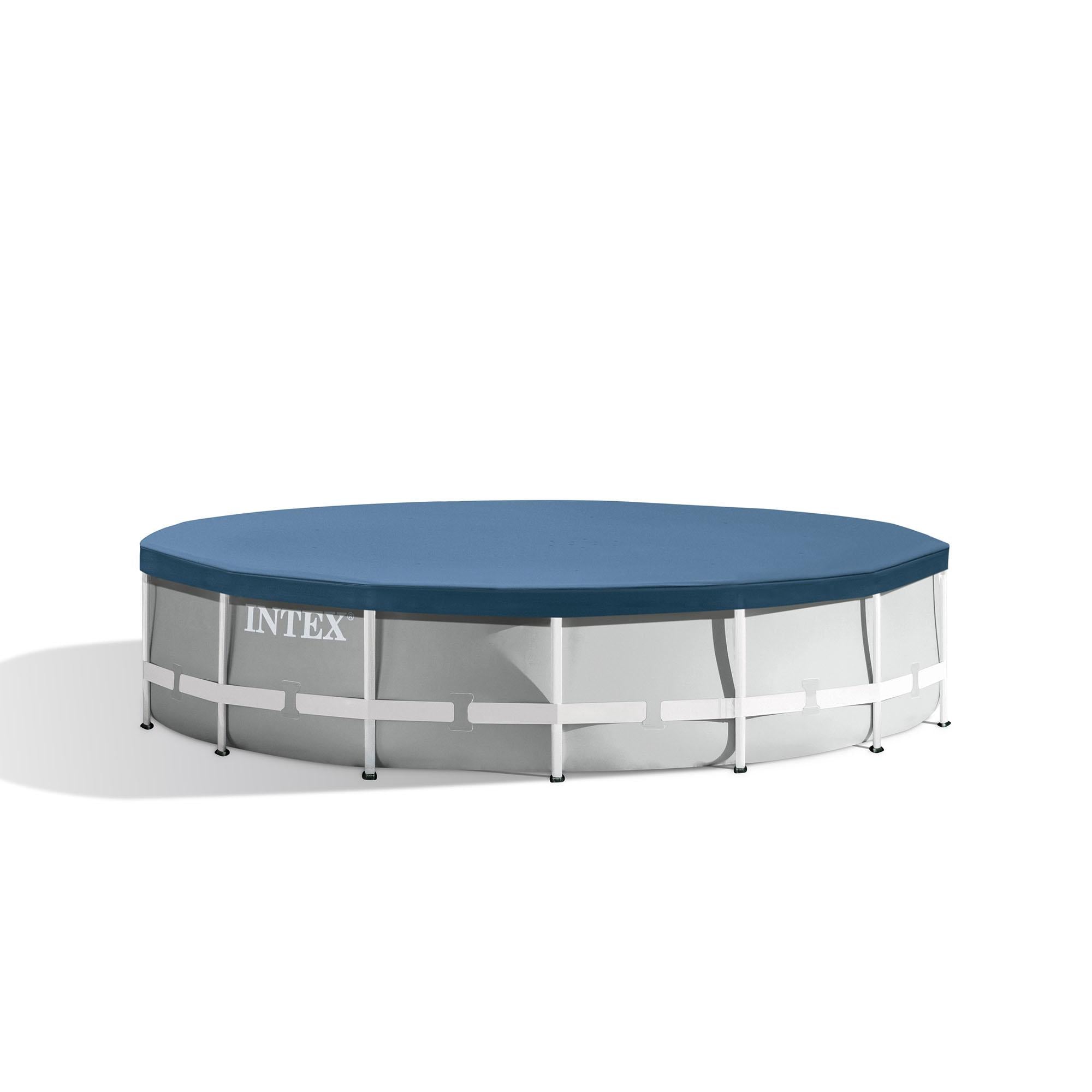 26723EH 15ft x 42in Prism Frame Above Ground Swimming Pool Set with Debris Cover, Ladder, and 120V 1,000 GPH Cartridge