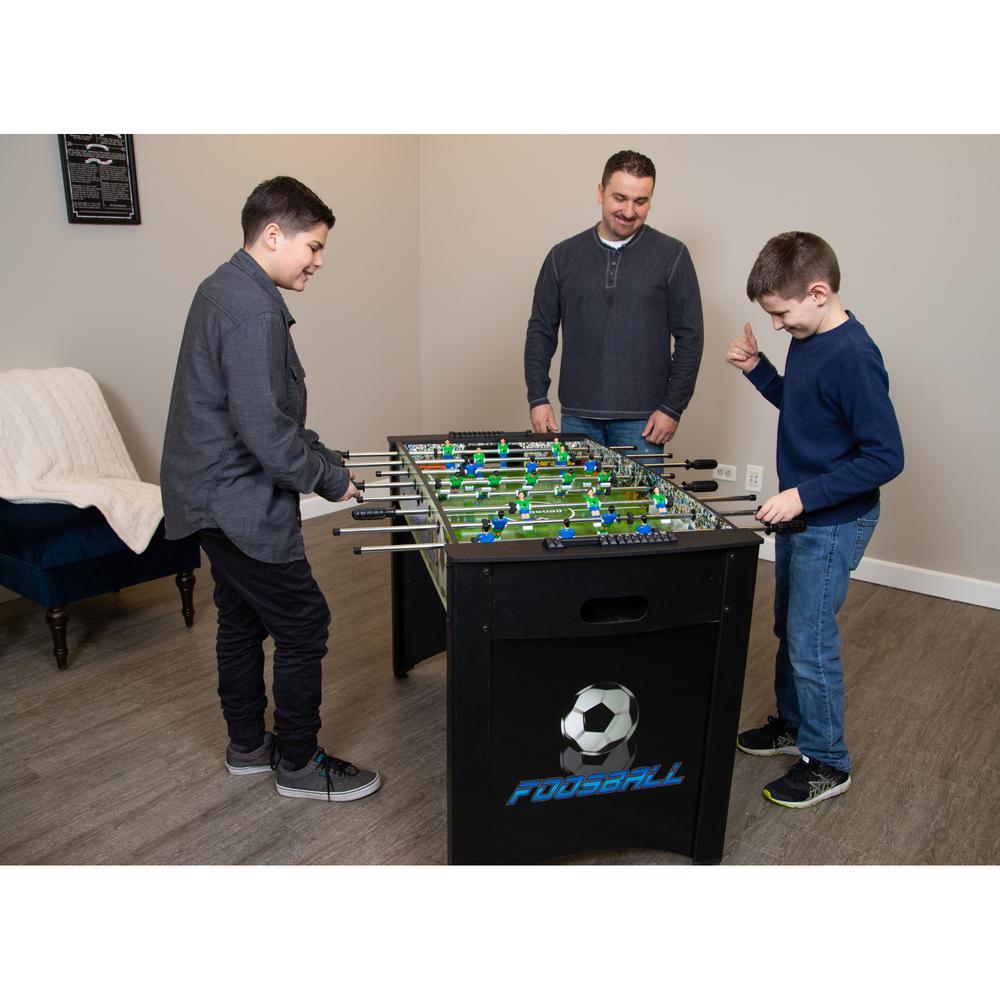 Playoff 4 ft. Foosball Table, Soccer Game for Kids and s with Ergonomic Handles, Analog Scoring and Leg Levelers