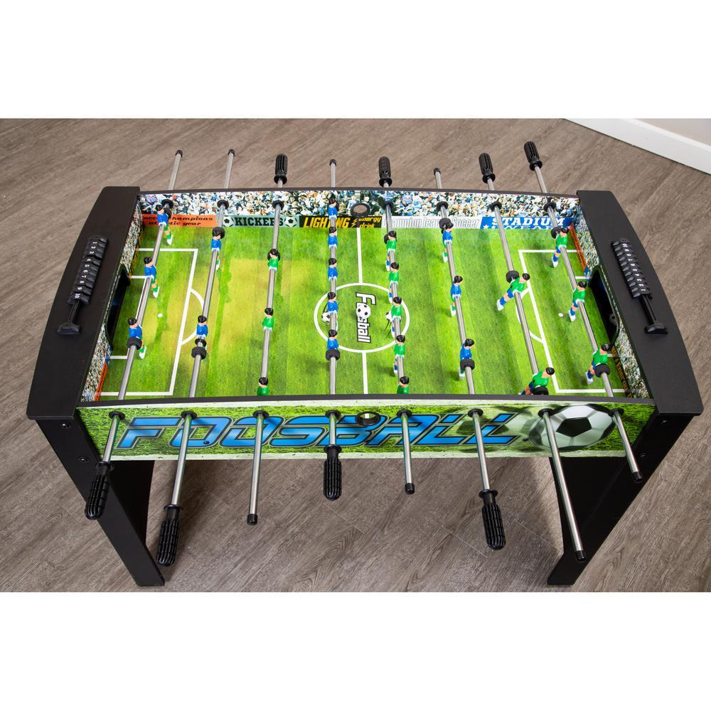 Playoff 4 ft. Foosball Table, Soccer Game for Kids and s with Ergonomic Handles, Analog Scoring and Leg Levelers