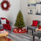 5 ft. Pre-lit Cambridge Fir Artificial Christmas Tree with 300 Clear Warm Multi-Function LED Lights