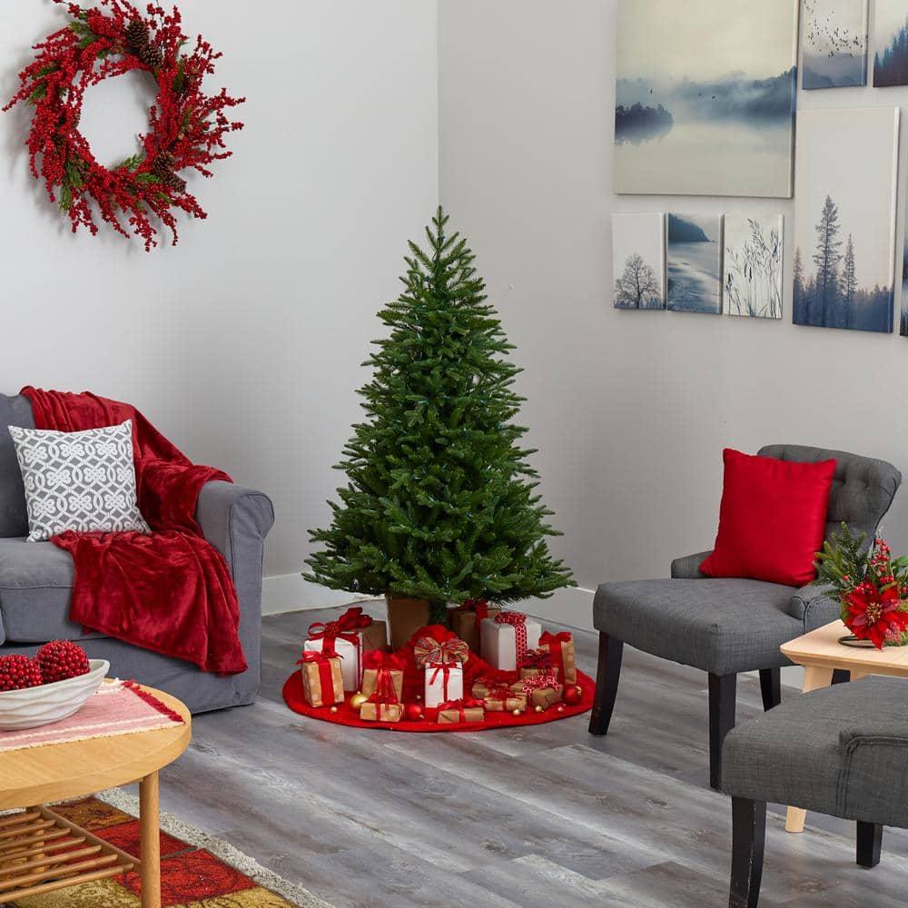 5 ft. Pre-lit Cambridge Fir Artificial Christmas Tree with 300 Clear Warm Multi-Function LED Lights