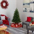 5 ft. Pre-lit Cambridge Fir Artificial Christmas Tree with 300 Clear Warm Multi-Function LED Lights