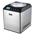 Ice Cream Maker Machine Automatic 2.1 Qt. Upright with -In Compressor, LCD Digital Display & Timer, No Pre-Freezing, ICM-201SB,  Steel