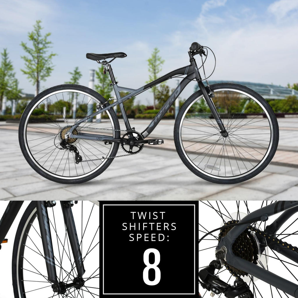 Hyper Bicycles 700c Adult Urban Bike, Black/Gray