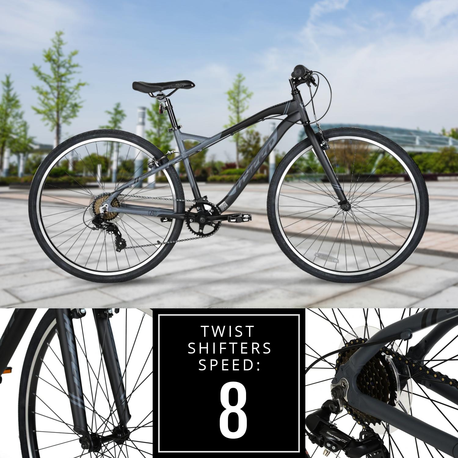 Hyper Bicycles 700c Adult Urban Bike, Black/Gray