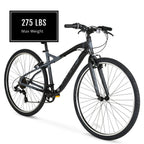 Hyper Bicycles 700c Adult Urban Bike, Black/Gray