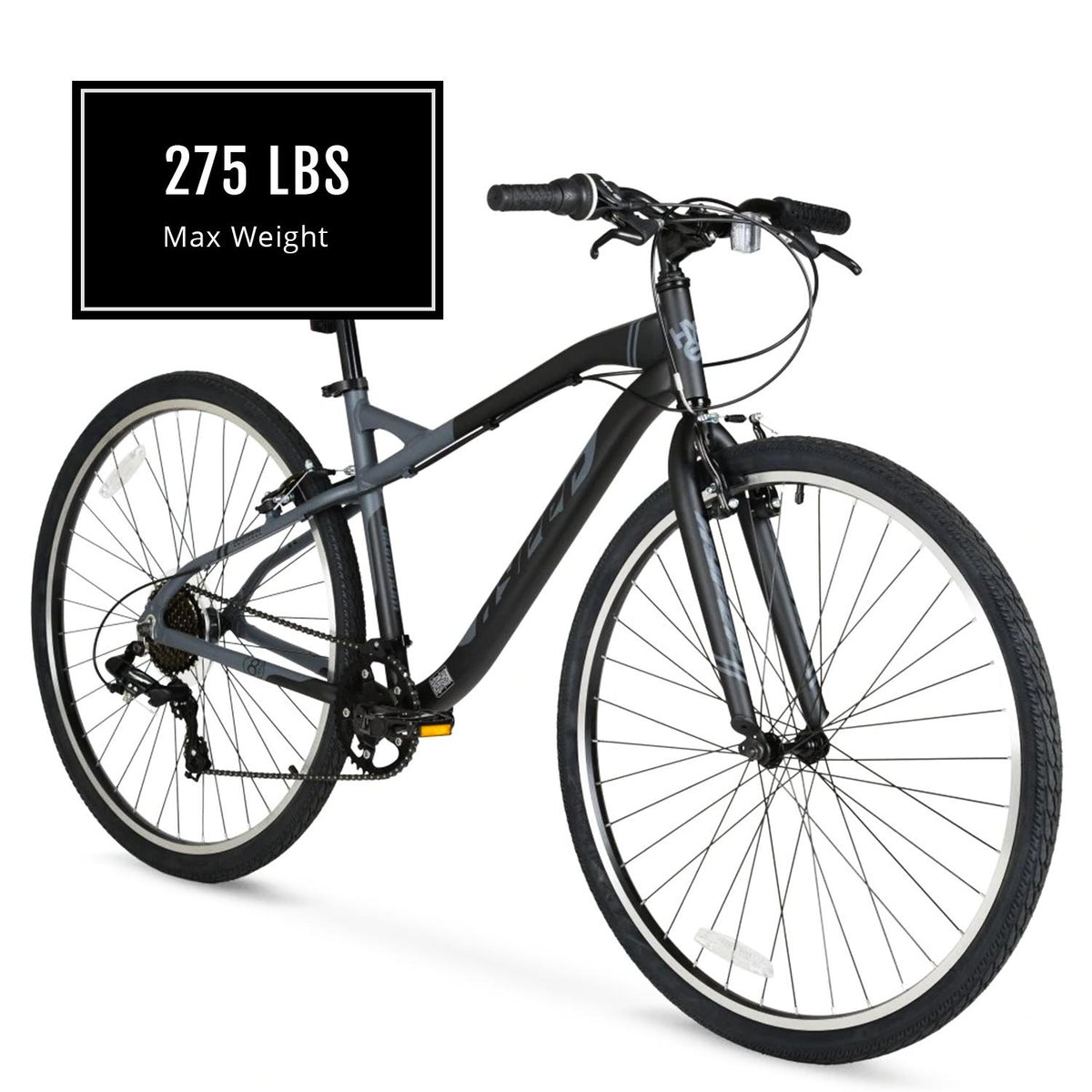 Hyper Bicycles 700c Adult Urban Bike, Black/Gray