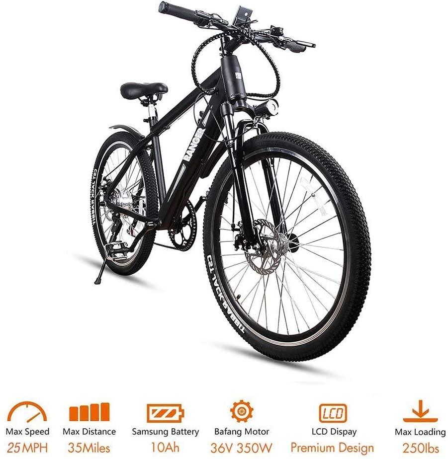 Electric Bicycle Mountain Electric Bike 6 Speed Gear with Battery LCD Display and Charger