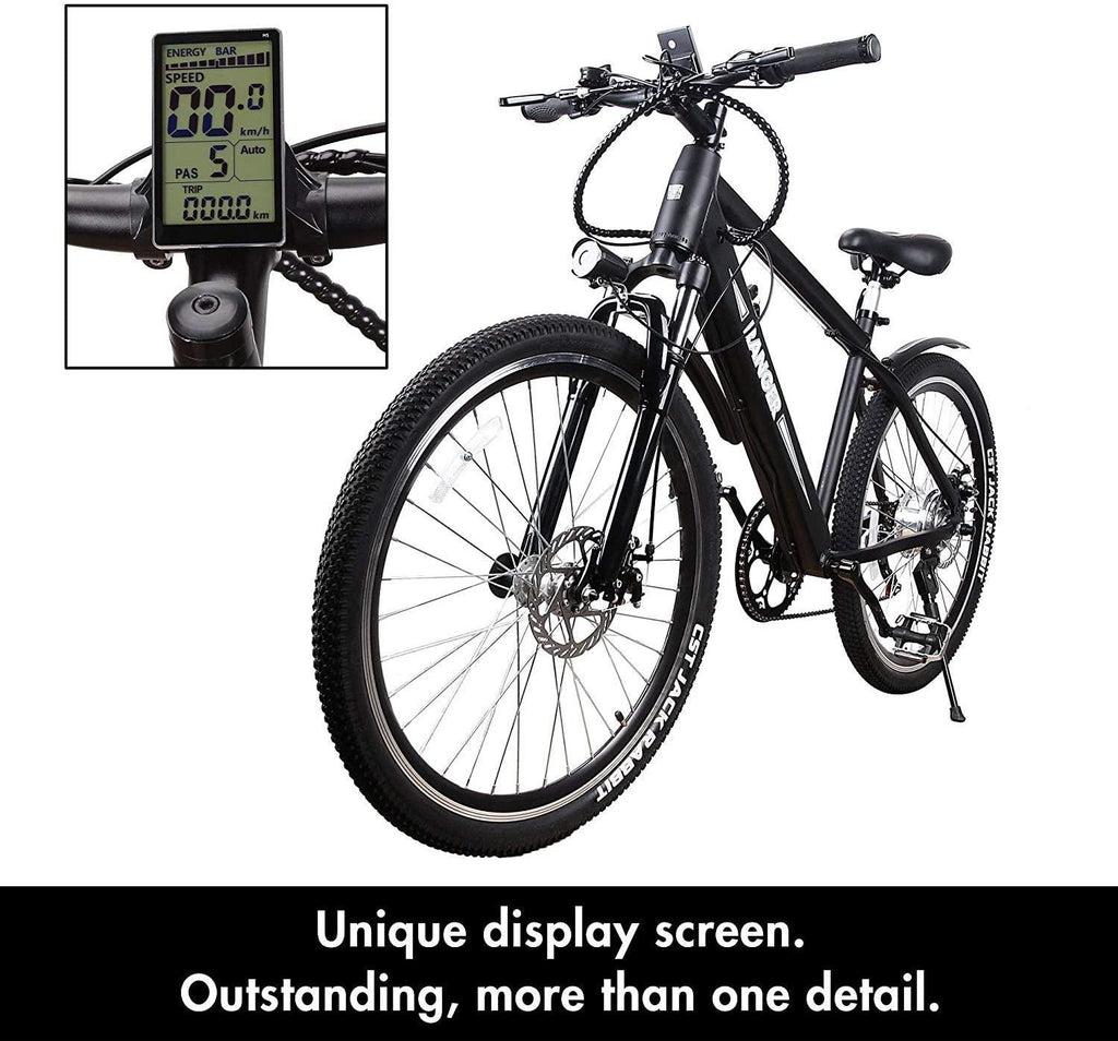 Electric Bicycle Mountain Electric Bike 6 Speed Gear with Battery LCD Display and Charger