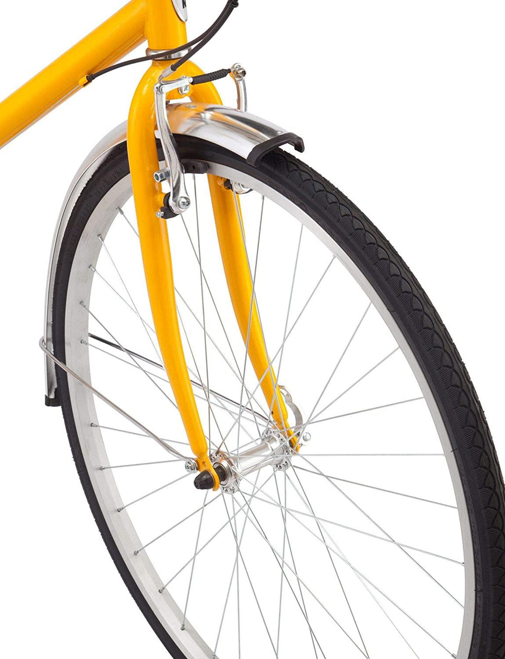 Schwinn Wayfarer Adult Bike Hybrid Retro-Styled Cruiser, 16-Inch/Small Steel Step-Through Frame, 7-Speed Drivetrain, Rear Rack, 700C Wheels, Yellow