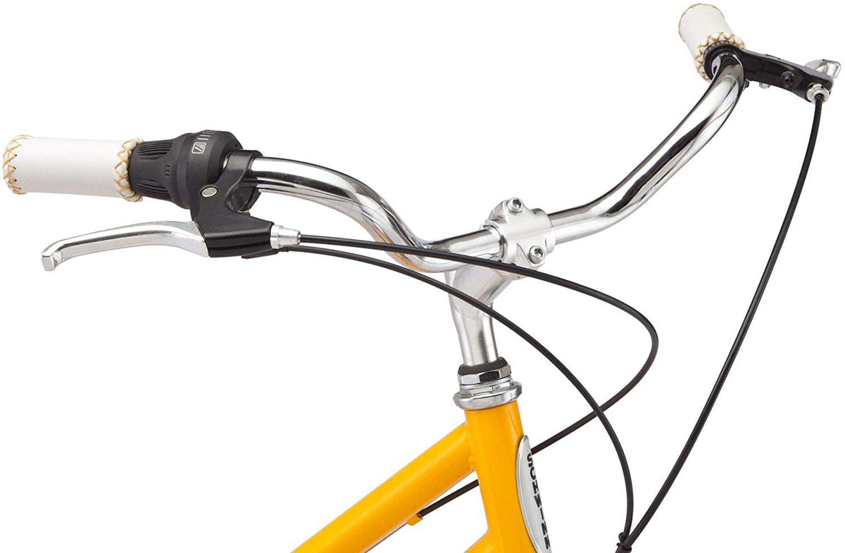 Schwinn Wayfarer Adult Bike Hybrid Retro-Styled Cruiser, 16-Inch/Small Steel Step-Through Frame, 7-Speed Drivetrain, Rear Rack, 700C Wheels, Yellow