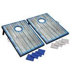 LED Cornhole Set with  Boards and 8 Bean Toss Bags in Blue/White
