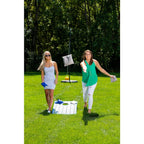 LED Cornhole Set with  Boards and 8 Bean Toss Bags in Blue/White